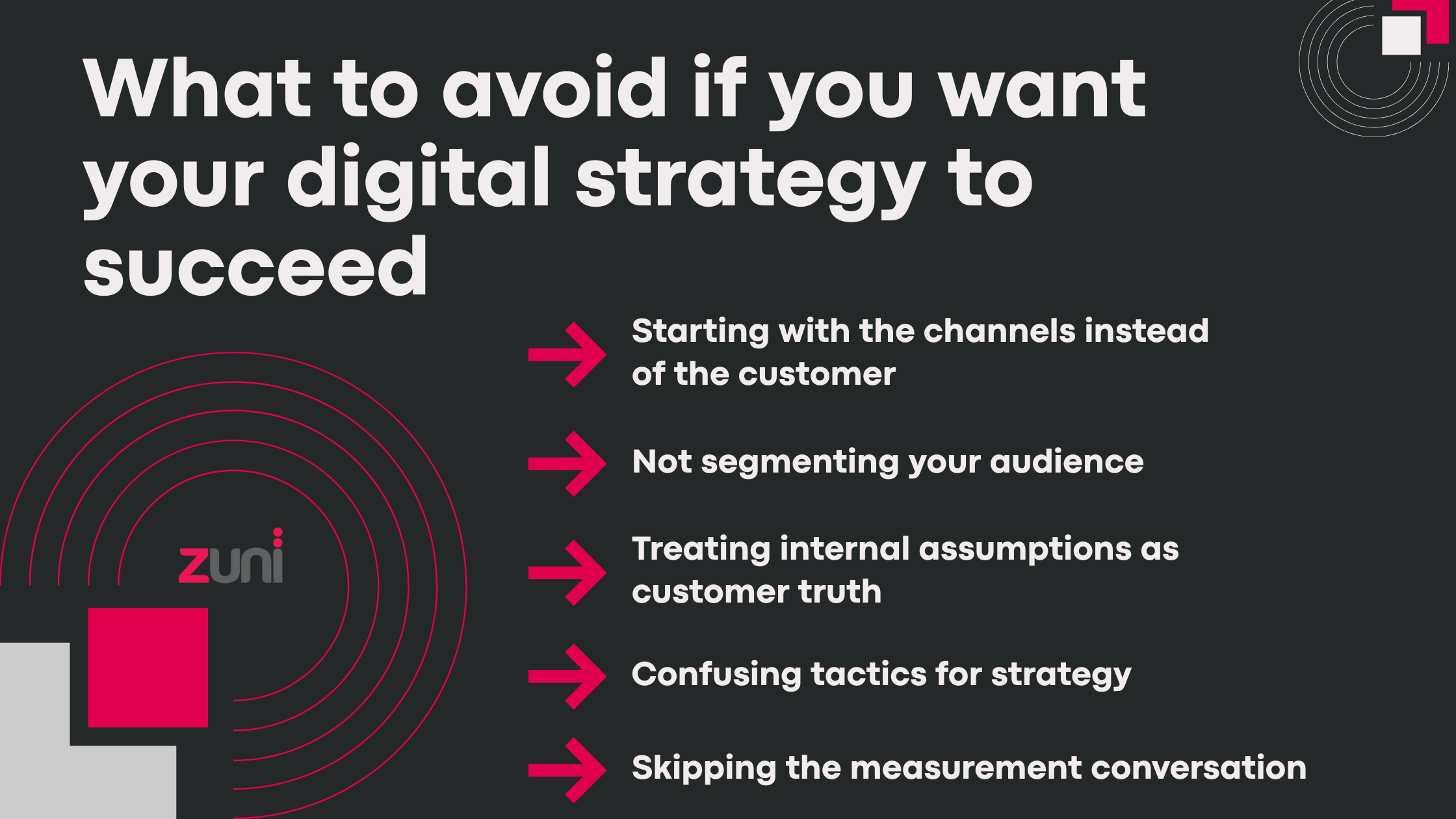 What to avoid if you want your digital strategy to succeed — five common mistakes